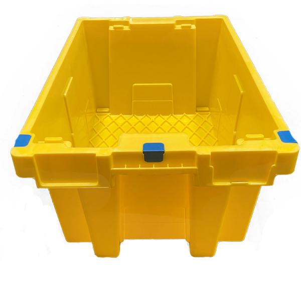 HDPE Yellow Nestable Plastic Crate Heavy Duty Stackable Moving Crates