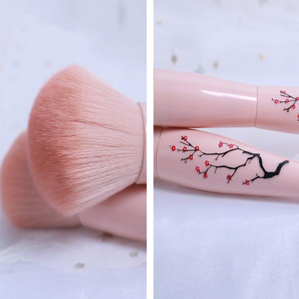 Щетка макияжа золота 10 ПКС мягкая облегченная, традиционный стиль китайца щетки порошка стороны