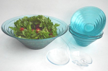 glass salad bowl set