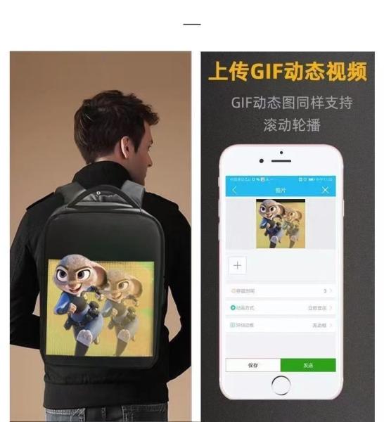 Programmable Full Color LED Light Digital Advertising Billboard Display Bag for Outdoor in Restaurant Hotel Supplies