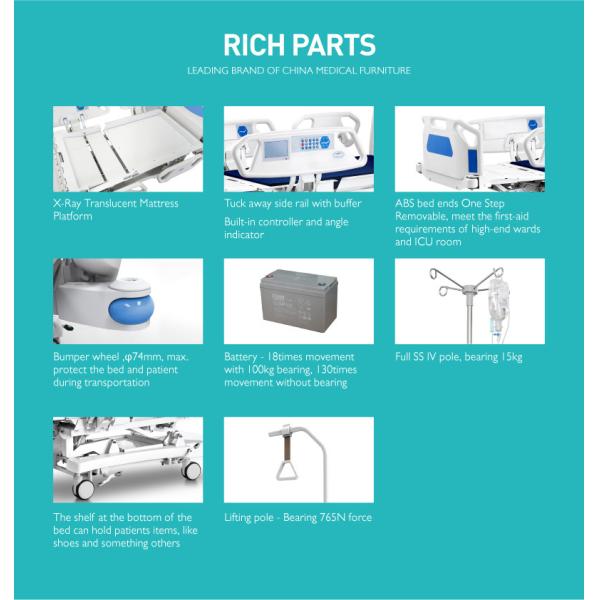 Уход кровати Homecare больницы H500 черни 41in белый Semi складывая электрический основной