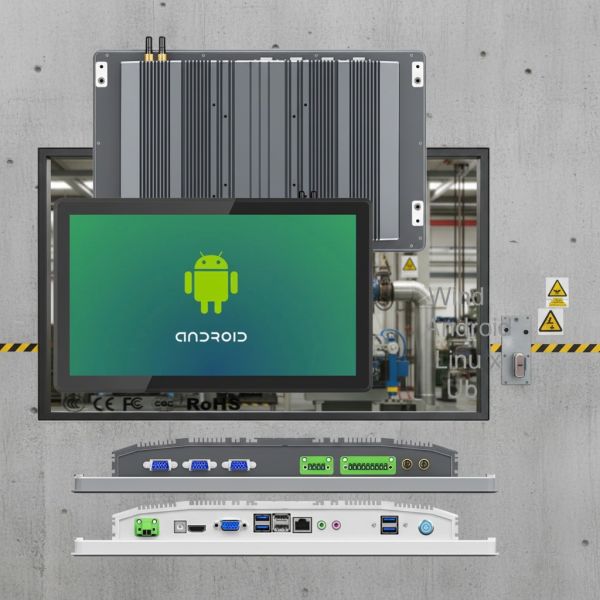 Industrial Android Panel PC 15 Inch-IP65 Waterproof Fanless VESA Mount J1900 Quad-Core 10-Point Touch 2-Channel Network