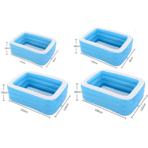 Summer Outdoor Portable There-rings Inflatable Family Size Swimming Pools