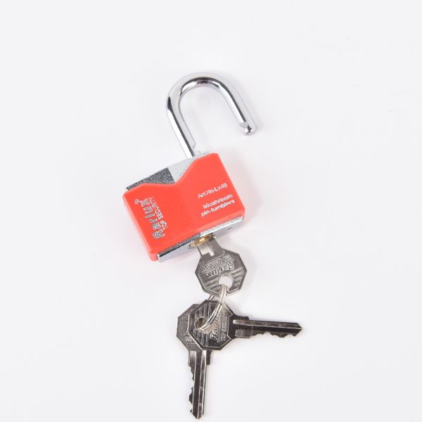 Rarlux 40mm Short Shackle Colorful Safety  Padlock  Plastic Cover Rhombic Chrome Plated Iron Padlock