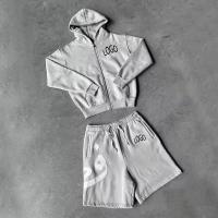 Coupe personnalisée de patch, broderie appliquée, maillots de sport, fermeture à glissière, 500 GSM, combinaison de deux pièces, maillots de sport, maillots de sport et maillots de sport pour hommes