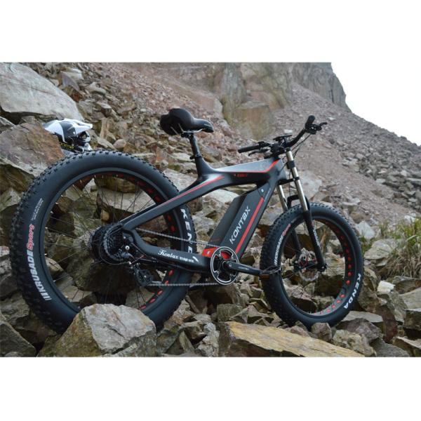 Max Speed 30-50Km/h Customised Carbon Fibre Long Range 26*4 Fat Tyre Mountain E-Bike
