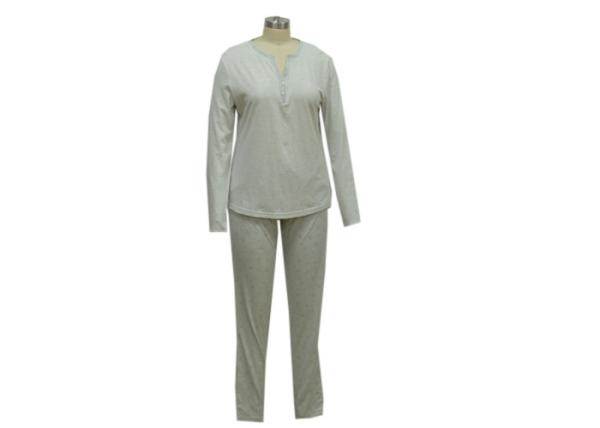 Womens Grey Loungewear Set , Womens Cotton Sleepwear Sets Soft Hand Feel