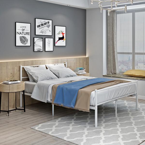 Steel Adults Designs Metal Pipe Bed Round Tube Frame Stronger High Stability