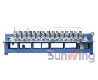 9 Needle 15 Head Flat Embroidery Machine For Shoes / T - Shirts 
