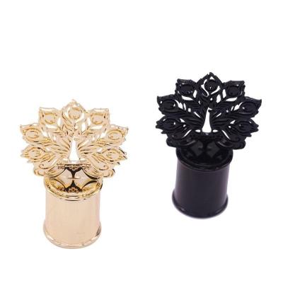 Custom Black Peacock Tail Alloy Bottle Cap Metal Perfume Cover Wholesale Of Wine Bottle Cap