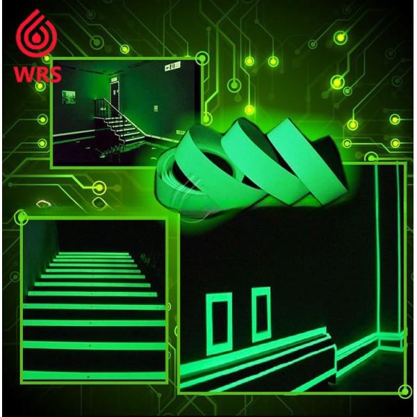 Indoor Door Instruction Customized Glow Tape Photoluminescent Film Luminous Vinyl Waterproof Green/Blue/Yellow