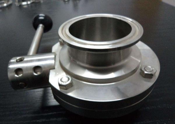 TP316L 1.5'' X 0.065'' Sanitary Stainless Steel Butterfly Valves Tri Clamp With Pull Handle