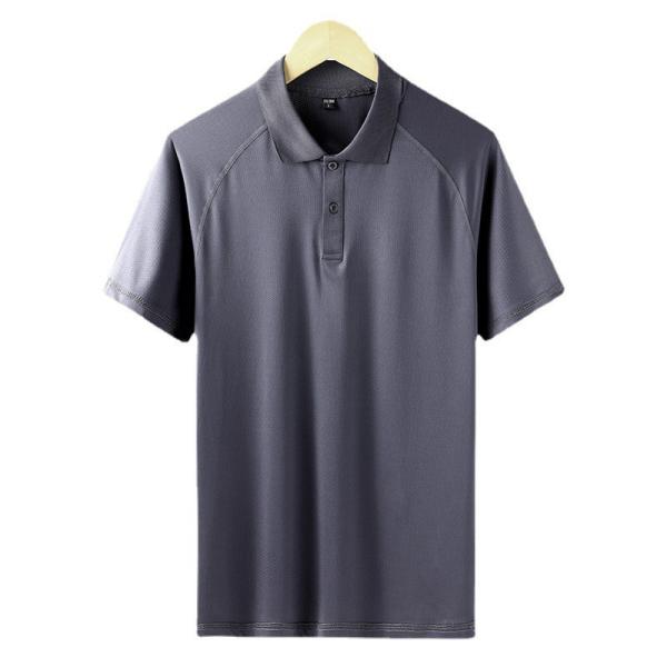 Summer Middle Aged Business Lapel T Shirt Ice Silk Quick Dry T Shirt For Man