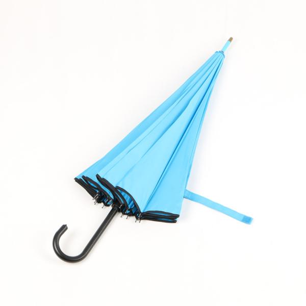 Light Blue Ladies Walking Stick Umbrella , Fashion Compact Windproof Umbrella