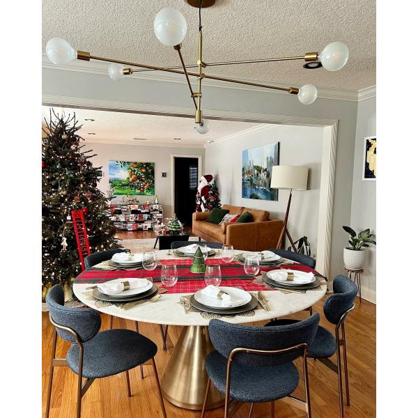 Marble Top Steel Gold Pedestal Tables For Coffee Living Room