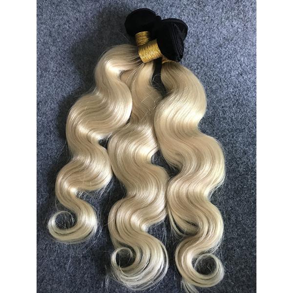 Long Russian Ombre Human Hair Extensions Body Wave With Ear to Ear 13x4 Lace Frontal