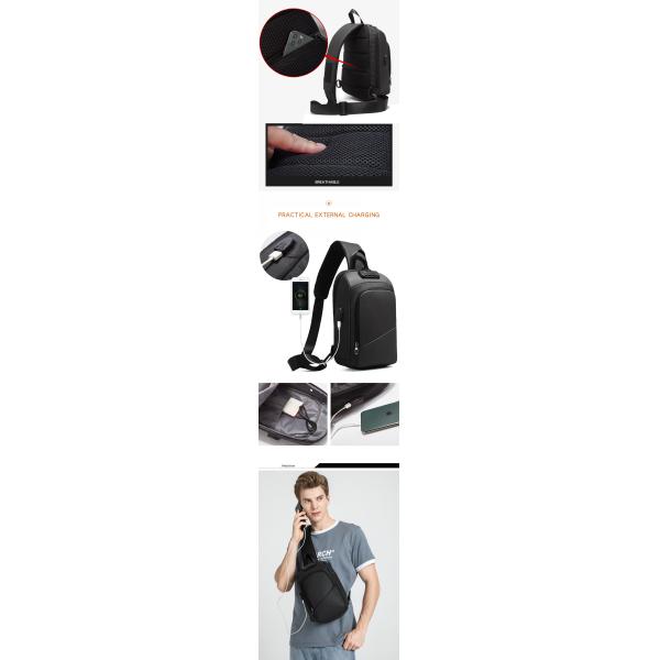 ISO9001 Anti Theft Lock  Crossbody Chest Sling Bag For Men 19*12*31cm