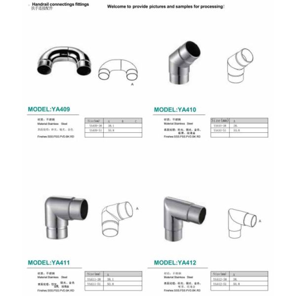 Modern Design Stainless Steel Square Tube Connector for Balcony Stairs Hotel Applications