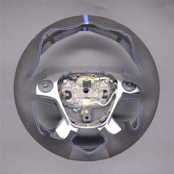 Hand Stitching Full Black Suede Custom Steering Wheel Cover for Ford Transit Connect Tourneo Custom Grand Tourneo Connect