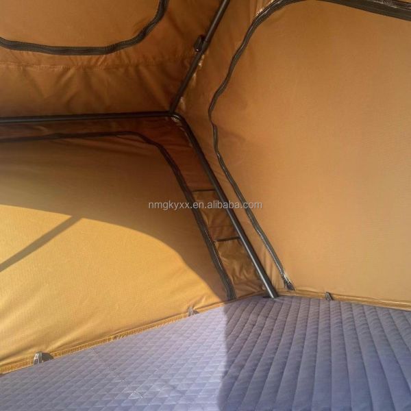 Factory Latest Roof Tent Outdoor Camping Carrying Solar Aluminum Shell Triangle Fully Automatic Roof Tent