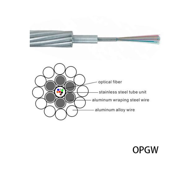 48 unidade ótica de aço inoxidável exterior do fio à terra da antena do cabo de fibra ótica da fibra OPGW