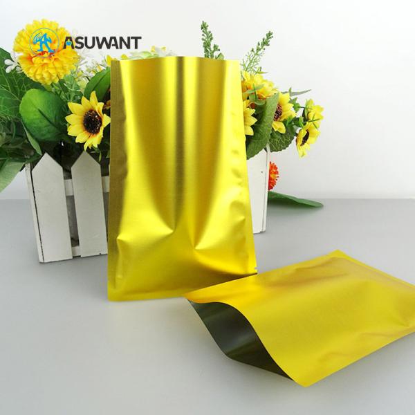 Metallic Gold Matte Stand Up Pouch Gravnre Printing Aluminum Foil Zipper Bags