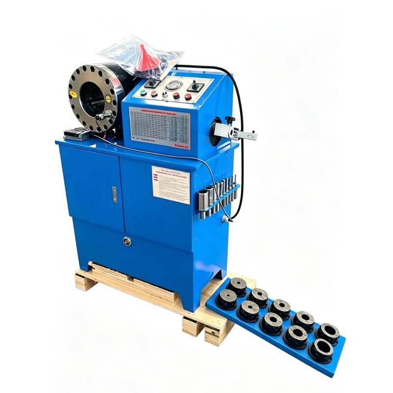6-51mm 2 Inch Blue Color 10 Dies Hydraulic Hose Crimping Machine With Dual Functionality And Hose Skiving Machine 2 Functions Into One Machine Crimping/skiving For Industrial Applications