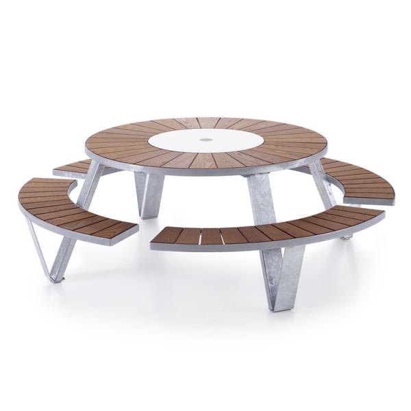 High Quality Outdoor Garden Picnic Table Customized Wooden Picnic Table Stainless Steel Wooden Table Bench