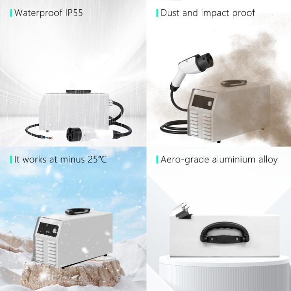 Portable EV Car Charger with 5m Cable Undervoltage protection and Temperature protection