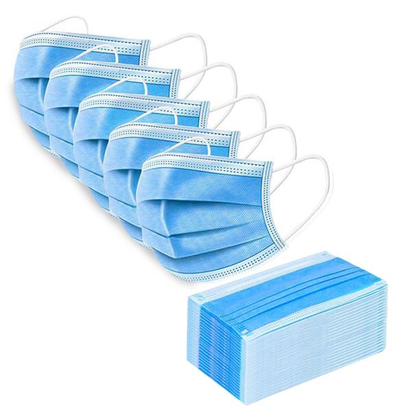 Safety Earloop Face Masks 3 Ply Nonwoven Antiviral Respirator Face Disposable