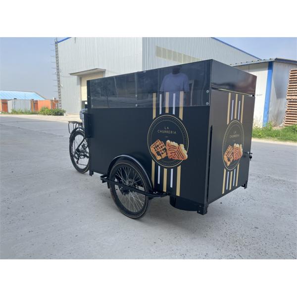 Outdoor Street Vending Bike Cart with Cargo Space and 304 Stainless Steel Construction