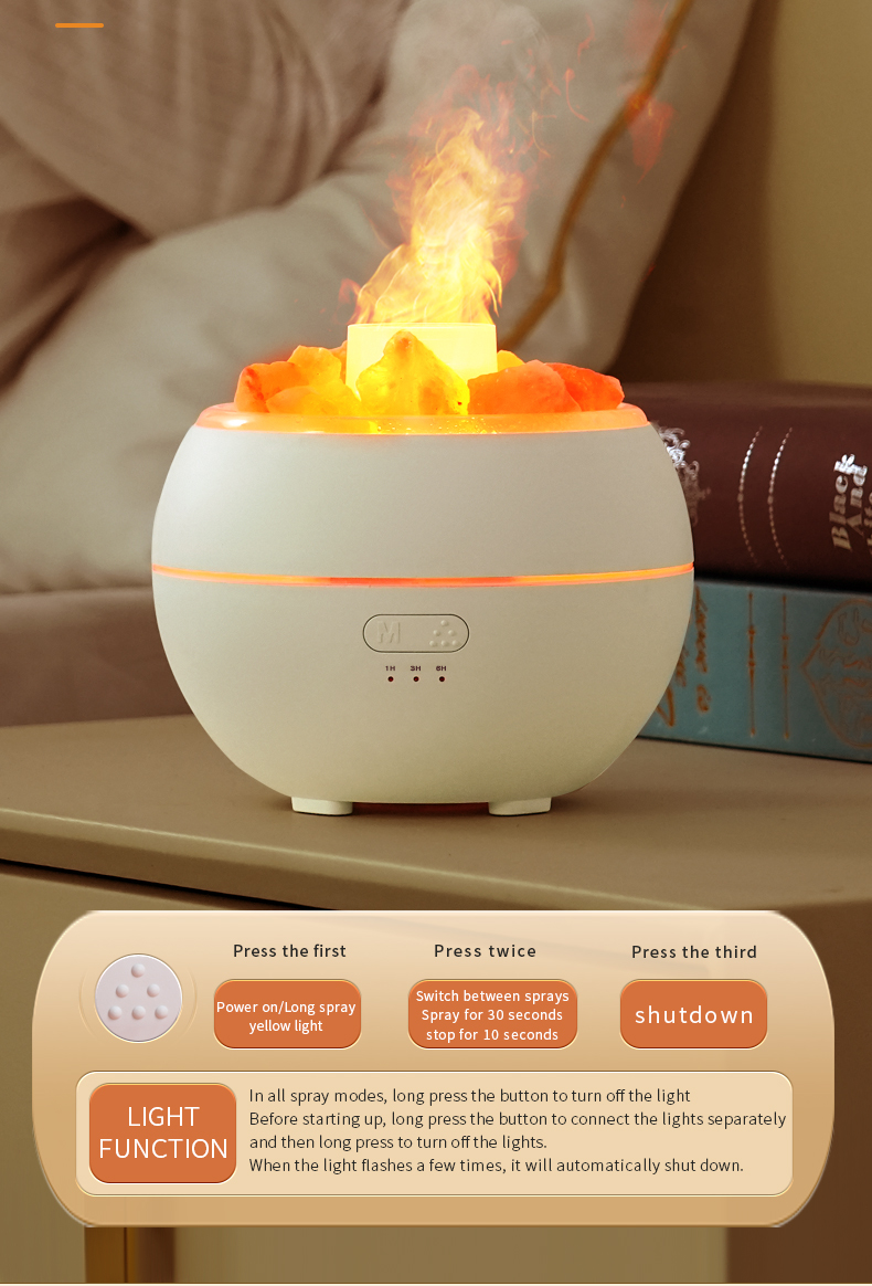 Aromatherapy Usb Oil Humidifier Fragrance Portable Ultrasonic Home Essential Room Flame Fire Aroma Diffuser
