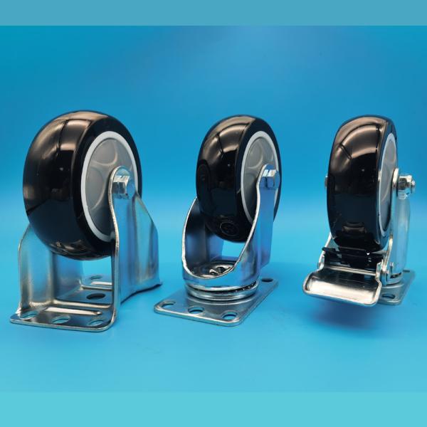Oil-Resistant Industrial Casters Medium-Duty Single-Axis TPU Singel Wheels 5Lockable Rigid Swivel For Office Chairs