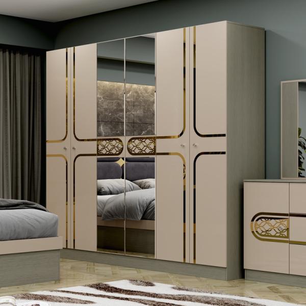 Cheap Wholesale Turkish Style Wooden King Size Bed Hotel Double Wood Frame Home Modern Luxury Full Bedroom Furniture Set
