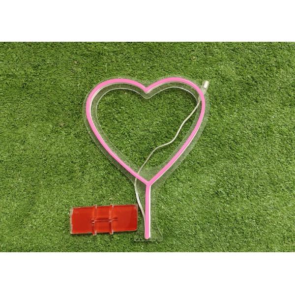 Pink Heart Hazard Free 12VDC EU Plug USB Neon Signs For Gift