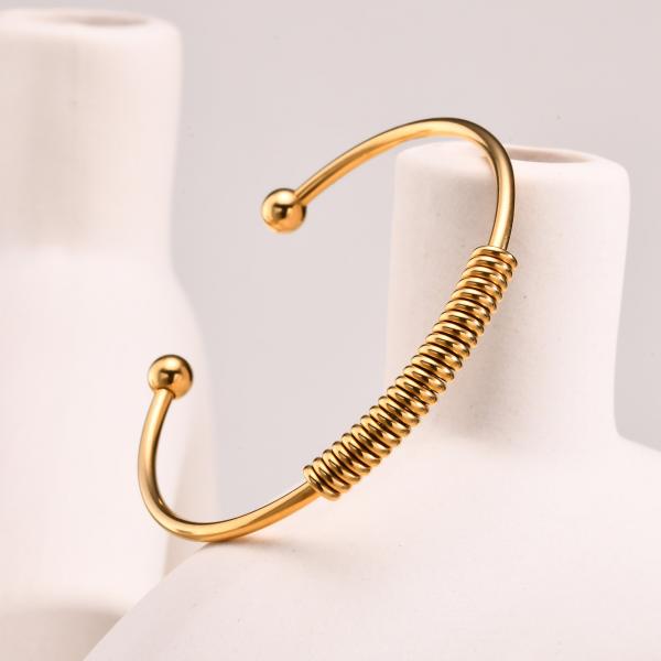 Bracelets de manchette en acier inoxydable en or pour les femmes