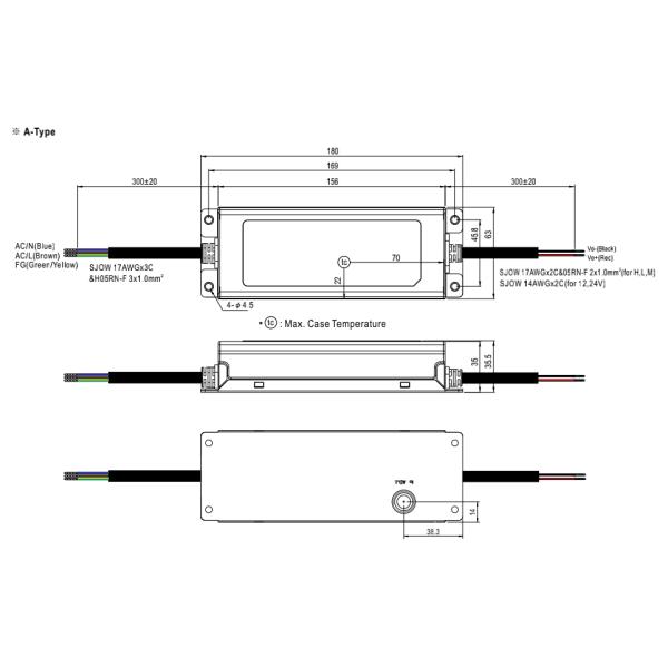 O motorista AC170V 265V 110V do diodo emissor de luz de Meanwell Xlg-150-H-A 150w entrou sobre proteções da tensão