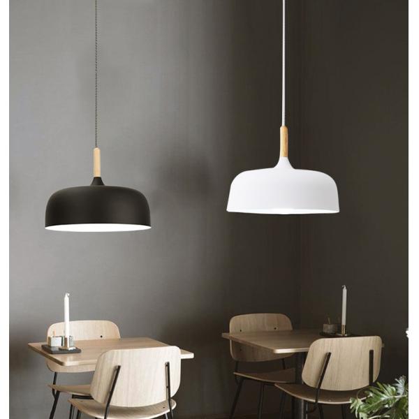 White / Black 32*23cm Nordic Aluminum Modern Wood Ceiling Light
