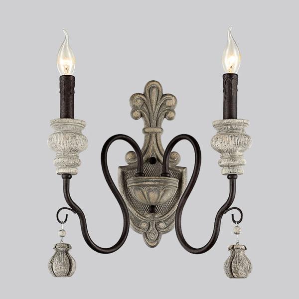 Vintage Wall Lamp Wood Iron Wall Light Bedroom Bedside Living Room loft wall light （WH-VR-58）