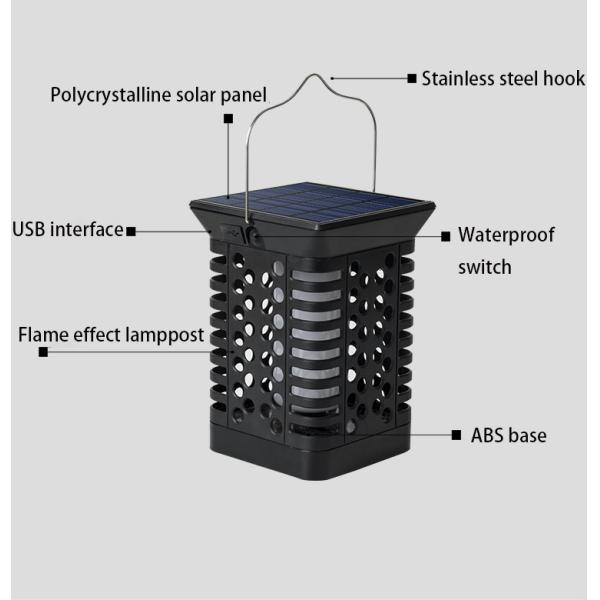 Warm White IP65 75 LED Solar Garden Light 100lm/w Solar Flame Flickering Lamp Torch