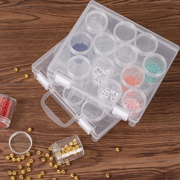 Bead Organizer Box, Diamond Painting Storage Containers, 14 Slots Diamond Art Storage Case Clear Beads Organization