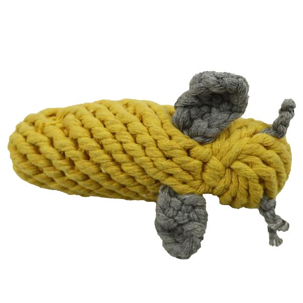 Bumble Busy Small Bee Dog Toy Woven Cotton Rope Teeth Cleaning Bite Resistant Molar 17cm