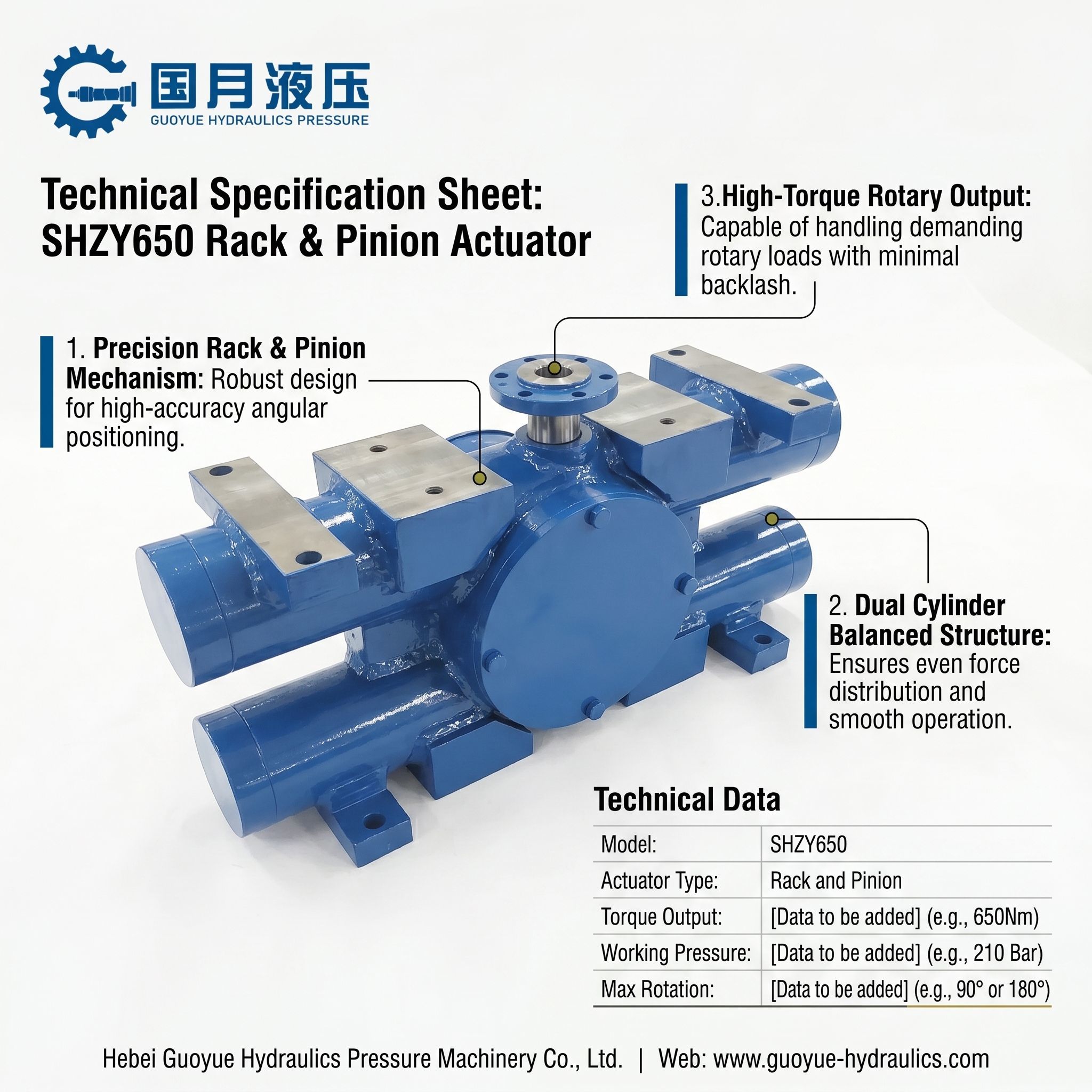 Rack and Pinion Rotary Actuator Hydraulic Swivel Actuator Rack and Pinion Cylinder