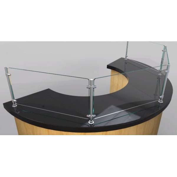 Contemporary Marine Hardware Single Sided Cafeteria Sneeze Guard