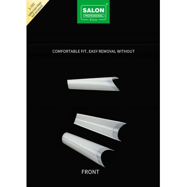 500PCS/Box Press on Nails Ladder/Stair Shape Half Cover Nail Tips Natural Artificial Fingernails Luxury Design for Women
