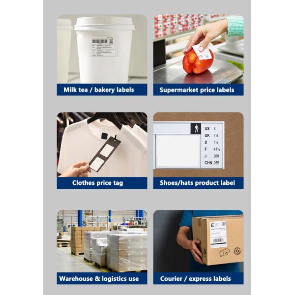 White Self - adhesive Thermal Paper Matte Printable Sticker Paper for Labels