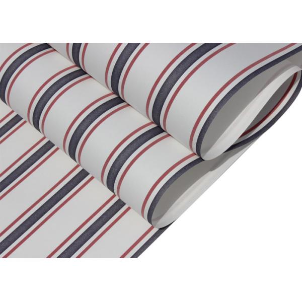 Mediterranean Modern Removable Wallpaper,Blue And Red Striped Wallpaper 0.53*10M