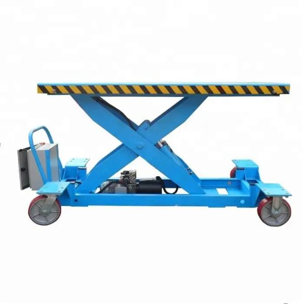 Tabela de elevação de tesoura exterior Potência 3kw Elevador hidráulico Trolley Cargo plataforma de elevação