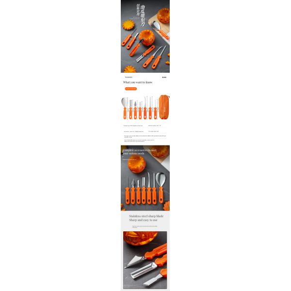 Plastic Halloween Fruit Decorating and Vegetable Carving Tools Set with Carrying Case