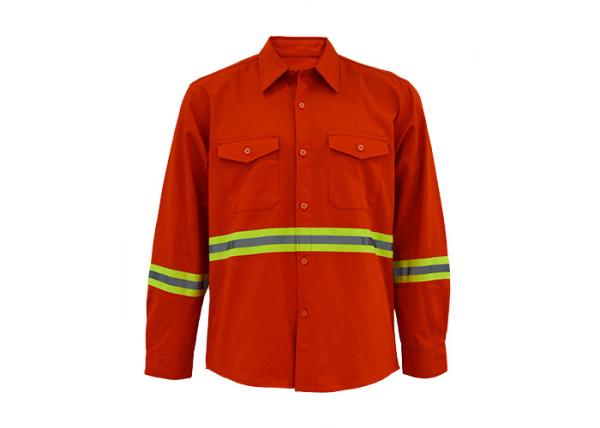 High Visibility Custom Work Shirts XS-3XL Size With Detailed Sleeve Band